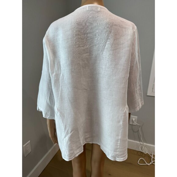 Italian Made 100% Linen Cardigan, size large - Picture 4 of 8